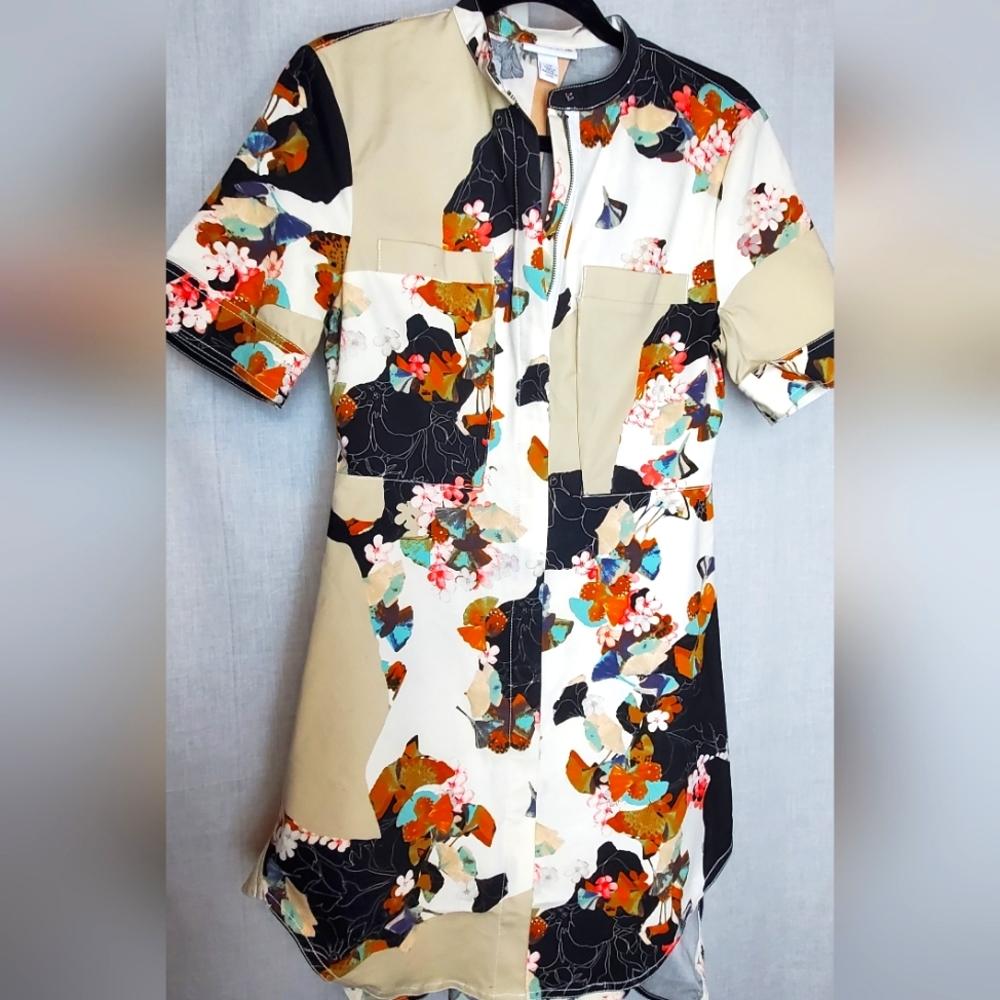 3.1 Phillip Lim size S Target Patchwork Floral Shirt Zipper Dress